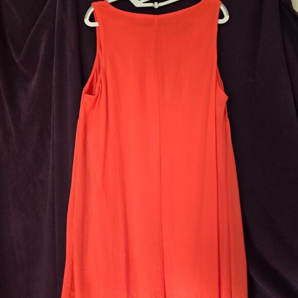 1X  Chloe+rene Sleeveless A-Line Lined Knee Length Shift Dress Orangie Red - Picture 4 of 9